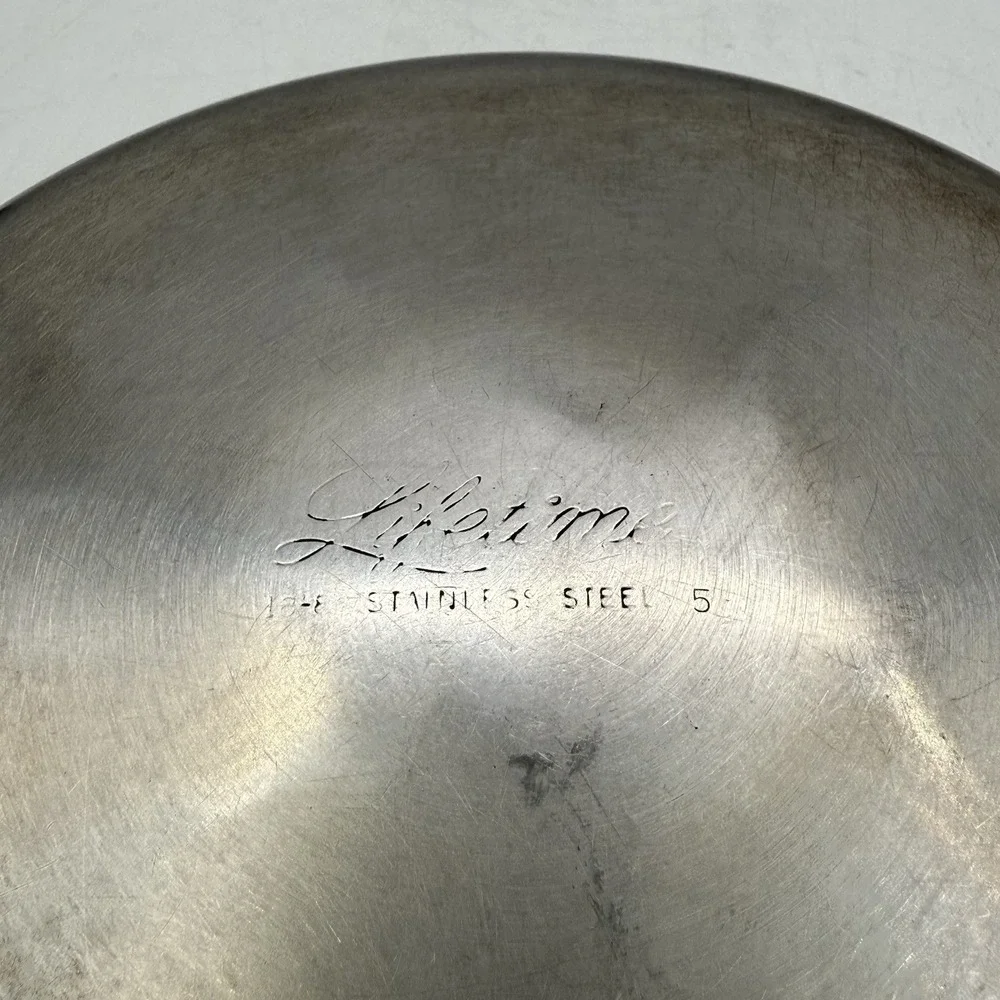 Vtg Lifetime Frying Pan Skillet Cookware 18/8 Stainless Steel 8